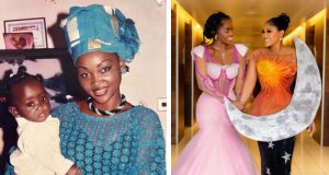 Then & now photo of Mercy Aigbe and daughter Then & now photo of Mercy Aigbe and daughter