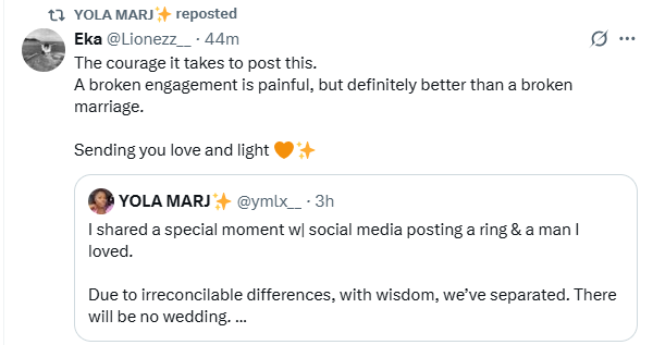 Woman who announced her engagement on social media, returns to say, there will be no wedding 1