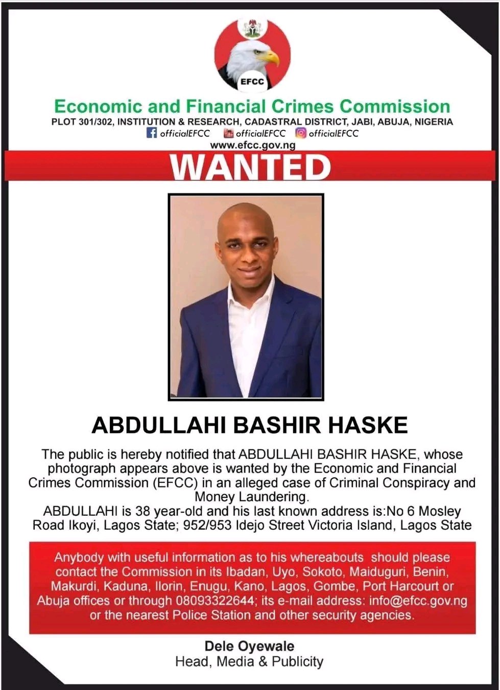 EFCC declares Atiku’s son-in-law wanted