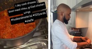 Banky W shows off culinary skills Banky W shows off culinary skills