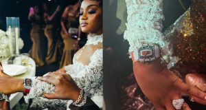 Davido gifts Chioma $300k Richiard Millie gold watch Davido gifts wife, Chioma $300k Richiard Millie gold watch