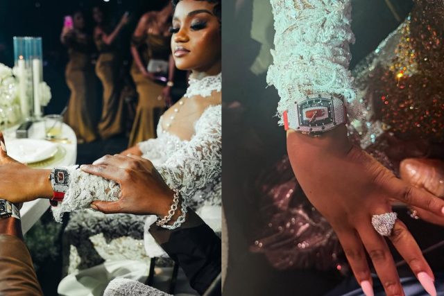 Davido gifts wife, Chioma $300k Richiard Millie gold watch Davido gifts wife, Chioma $300k Richiard Millie gold watch