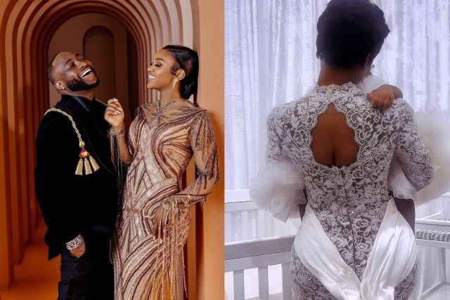 Davido's wife, Chioma poses with their twin daughter Davido's wife, Chioma poses with their twin daughter