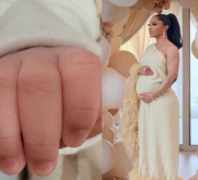 Toke Makinwa welcomes her 1st child