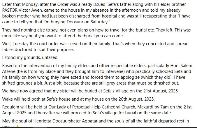 Man narrates how his lawyer sister ded less than a year into her marriage 2