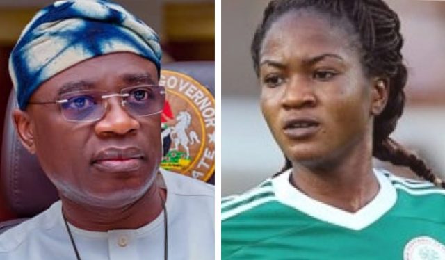 Governor Alia rewards Super Falcons star, Francis Ordega with N50m, apartment
