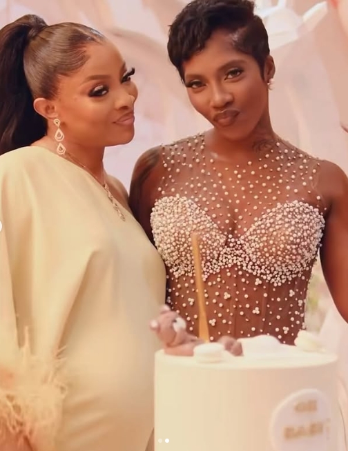 Baby bump photos of Tiwa Savage and Toke Makinwa stir reactions