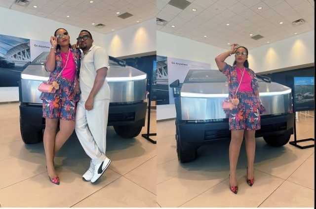 Gospel singer, Ada Ehi and husband acquire cyber truck