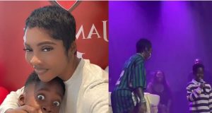 Tiwa Savage performs with son, Jamil on stage Tiwa Savage performs with son, Jamil on stage