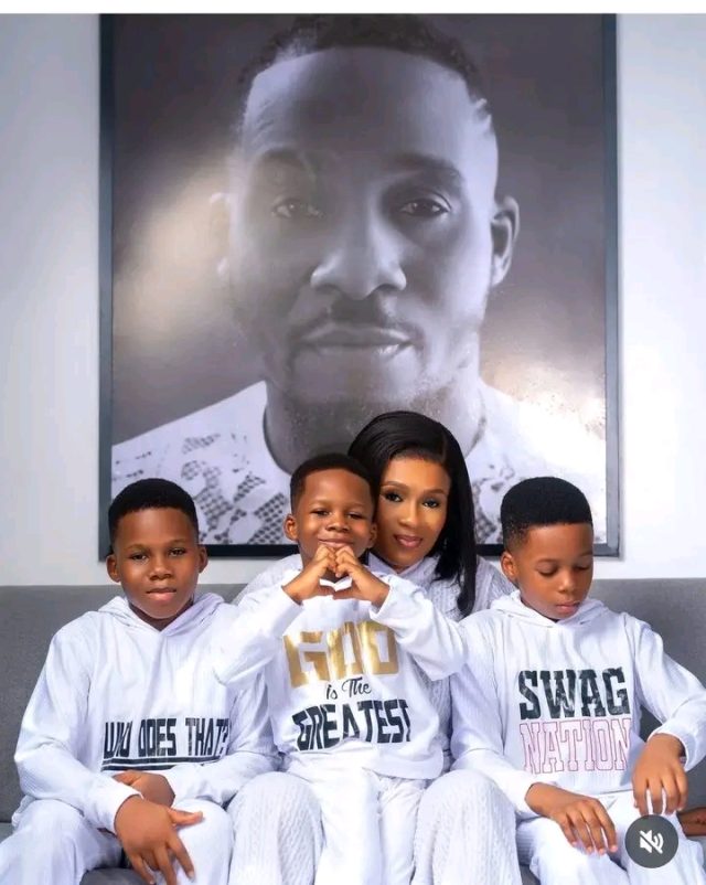 Late Jnr Pope's wife blasts individual posting her kids' picture without consent
