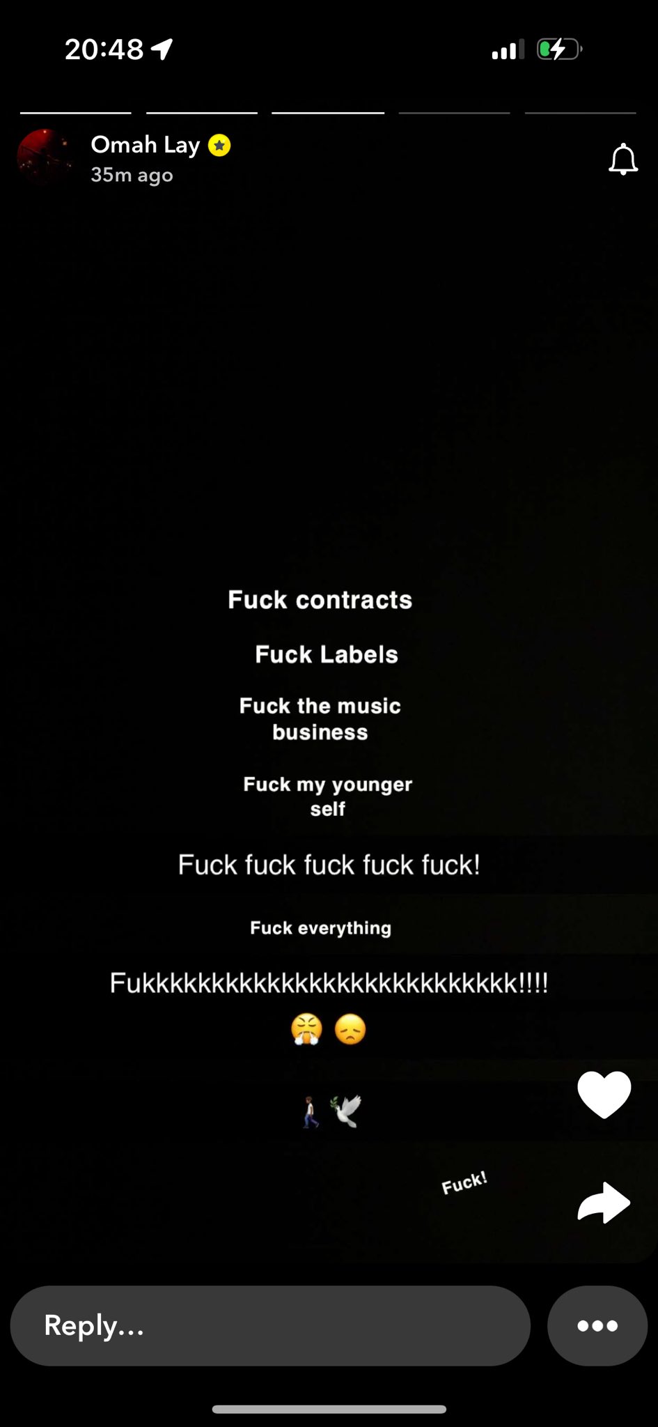Omah Lay stirs reactions with series of disturbing posts