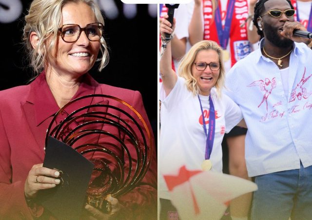 England’s women manager shouts out to Burna Boy during FIFA Ballon d'or England’s women manager shouts out to Burna Boy during FIFA Ballon d'or