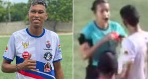 Footballer SLAPS female referee Footballer SLAPS female referee