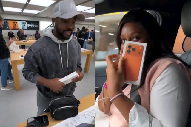 Williams Uchemba surprises wife with iPhone 17