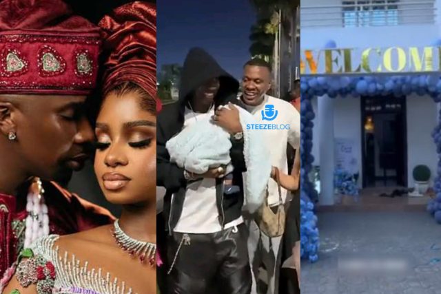 Juma Jux welcomes and cradles son, Rakeem for the 1st time