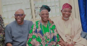 Gbenga Daniel, Aregbesola, Mimiko visit Oba Ladoja Gbenga Daniel, Aregbesola, Mimiko visit Oba Ladoja