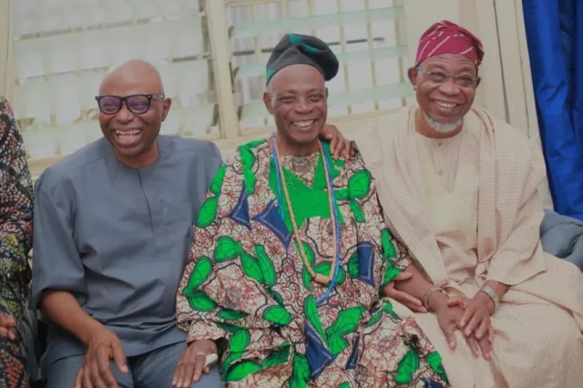 Gbenga Daniel, Aregbesola, Mimiko visit Oba Ladoja Gbenga Daniel, Aregbesola, Mimiko visit Oba Ladoja