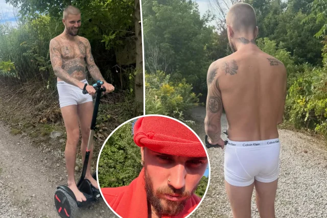 Justin Bieber bizarrely goes for a Segway ride in nothing but his UNDERWEAR Justin Bieber bizarrely goes for a Segway ride in nothing but his UNDERWEAR
