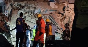 Three storey building under construction collapses in Lagos Three storey building under construction collapses in Yaba, Lagos