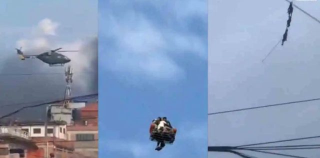 Videos show Nepal politicians escaping via helicopter hanging on to rope Nepal politicians escaping via helicopter hanging on to rope