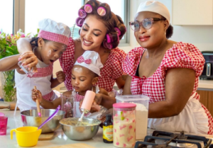 Rosy Meurer shares photos of her kids & grandma baking 