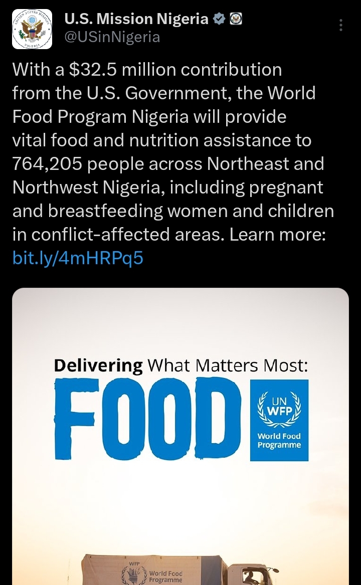 USA pledges $32.5M to food aid in Nigeria