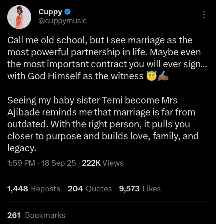 Marriage is the most powerful partnership - Dj Cuppy