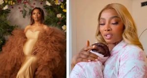 Toke Makinwa celebrates daughter @ one month Toke Makinwa celebrates daughter @ one month