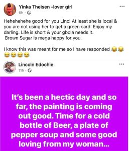 Yinka Theisen reacts as Linc Edochie finds love again