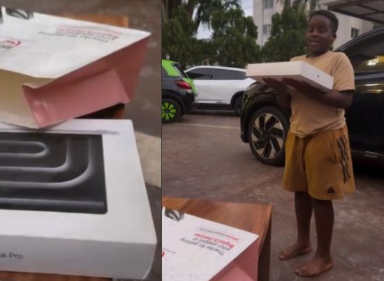 Chief Priest gifts son a MacBook