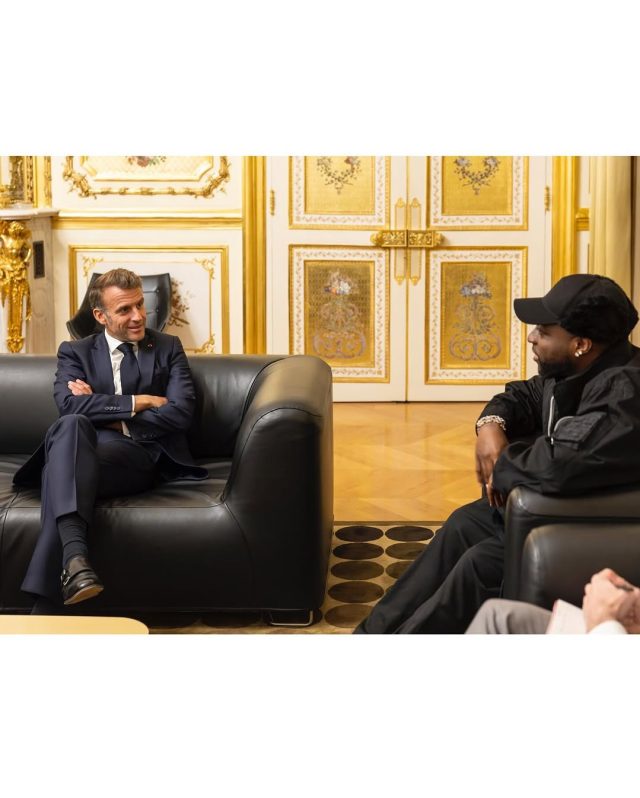 Davido meets Emmanuel Macron Davido meets Emmanuel Macron