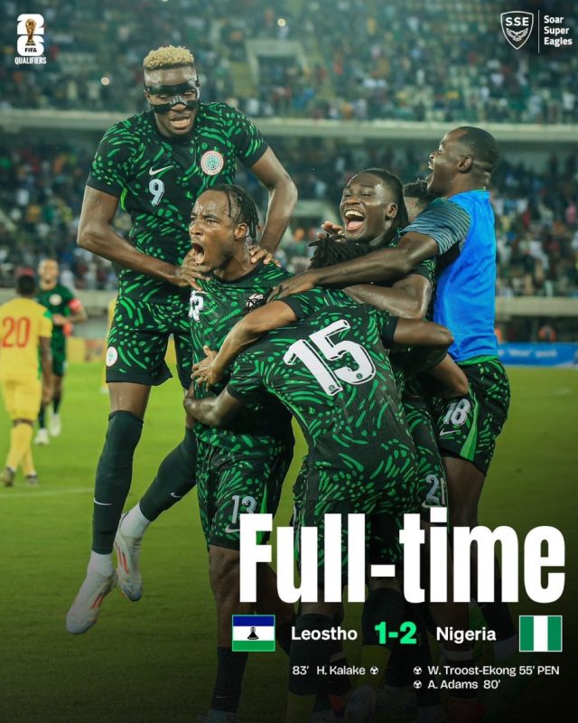 World Cup qualifiers: Super Eagles defeat Lesotho 2-1