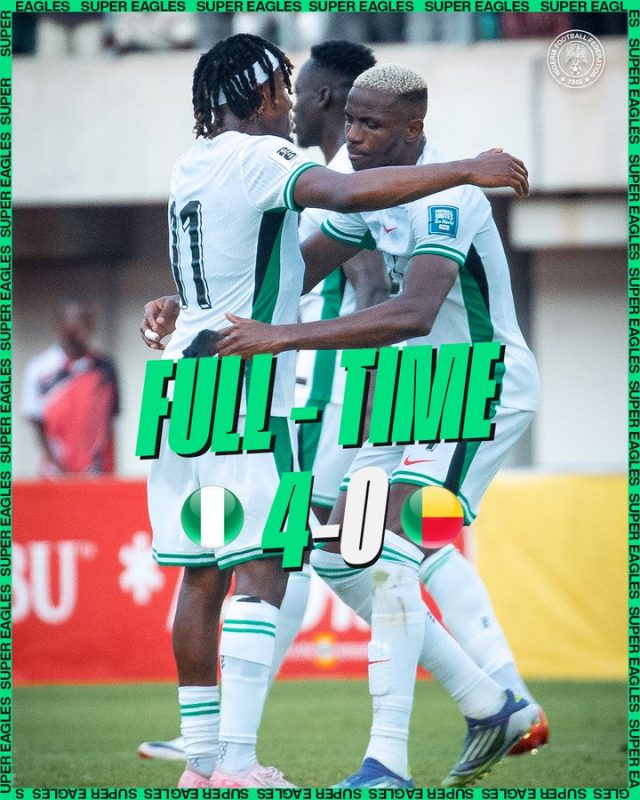 World Cup qualifiers: Osimhen’s hattrick helps Super Eagles beats Benin 4-0 World Cup qualifiers: Osimhen’s hattrick helps Super Eagles beats Benin 4-0