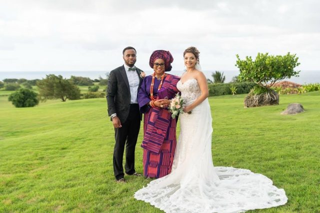 Bukky Wright's son's WED