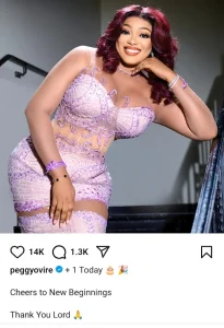 Cheers to new beginnings! Peggy Ovire says as she turns a year older
