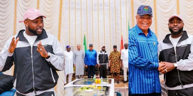 Davido visits Akpabio, Governor Eno