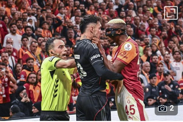 Victor Osimhen clashes with Besiktas player, Topcu during tie