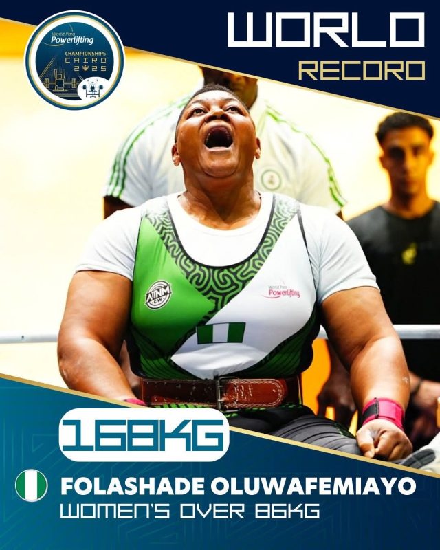 Folashade Oluwafemiayo breaks World Powerlifting record again