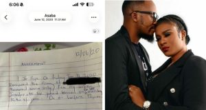 Late Junior Pope’s wife, Jennifer, shares a funny note he wrote to her Late Junior Pope’s wife, Jennifer, shares a funny note he wrote to her