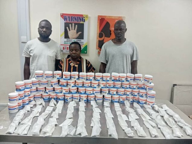 NDLEA uncovers UK-bound cocaine hidden in body cream containers NDLEA uncovers UK-bound cocaine hidden in body cream containers