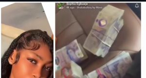 Sophia Egbueje flaunts wads of cash online Sophia Egbueje flaunts wads of cash online