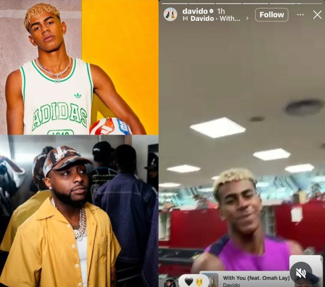 Davido and Lamine Yamal facetimed on video call