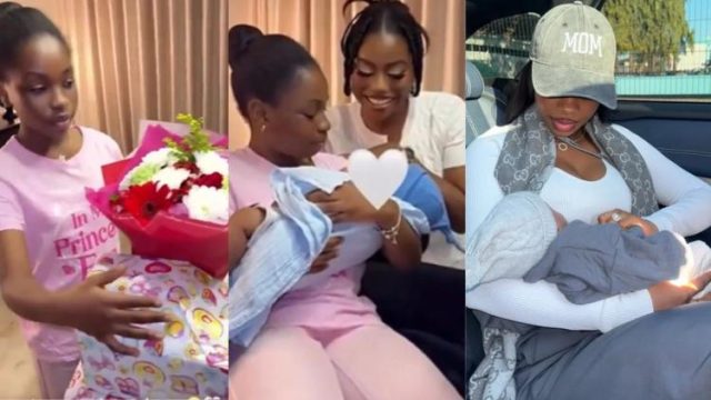Imade bonds with Priscilla Ojo's baby, Rakeem