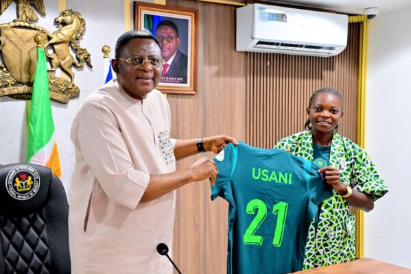 Governor Bassey Otu rewards Super Falcons' Miracle Usani with N50m, land, others Governor Bassey Otu rewards Super Falcons' Miracle Usani with N50m, land, others