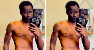 Bisi Alimi poses in JUST briefs Bisi Alimi