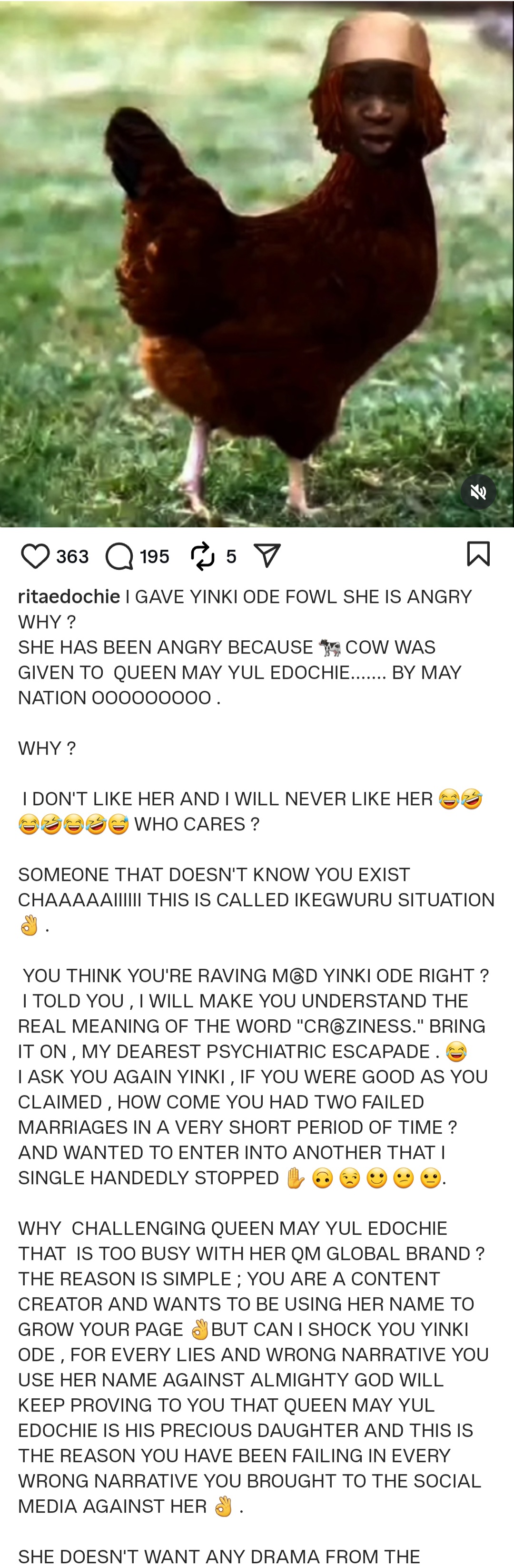 I can never like her - Rita Edochie blasts Yinka Theisen once again