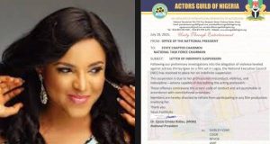 AGN lifts suspension on actress Shirley Igwe AGN lifts suspension on actress Shirley Igwe