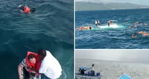 Cruise passengers left floating in the sea Cruise passengers left floating in the sea