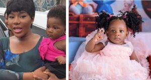 Destiny Etiko celebrates look-alike at SIX months Destiny Etiko celebrates look-alike daughter at SIX month