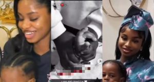 Liam bonds with Priscilla Ojo’s baby, Rakeem Liam bonds with Priscilla Ojo's baby, Rakeem